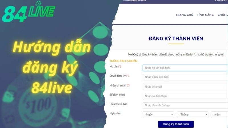 Hướng dẫn đăng ký 84live với 3 bước 